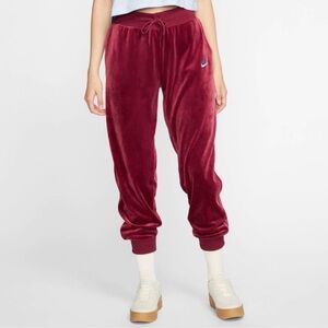 Nike Maroon Velour Joggers